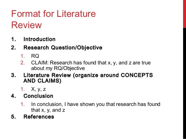format for a literature review in apa style
